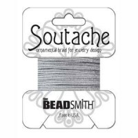 Beadsmith soutache Schnur 3mm - textured Metallic matte silver